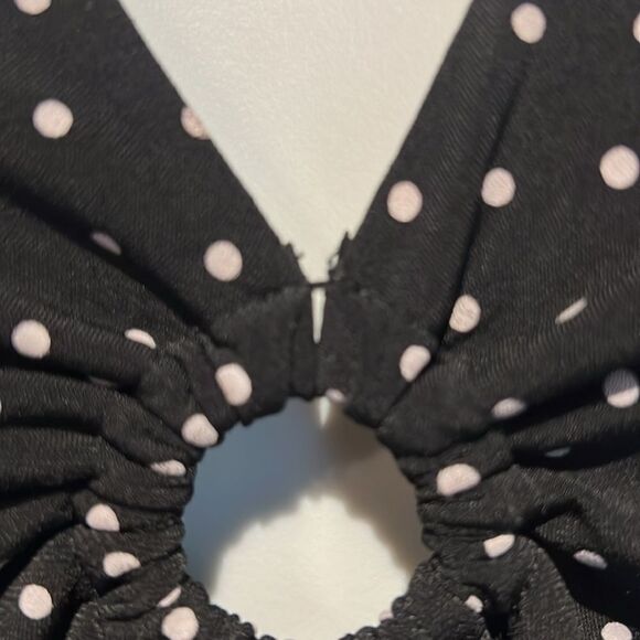 Spanner Black with White Polka Dots Sleeveless V Neck Maxi‎ Dress Size S - Picture 11 of 12